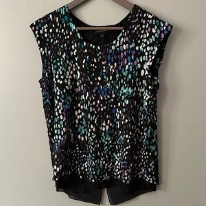 Banana Republic Small Multicolor Capsleeve Blouse Open Back NWOT